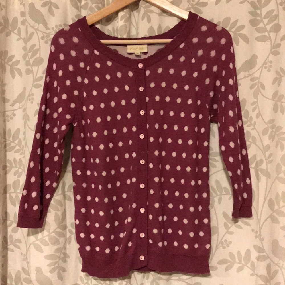 Polka dot cardigan in mauve